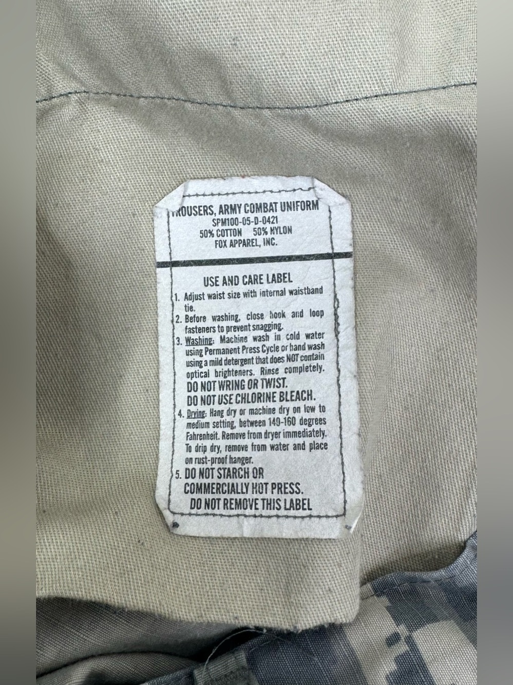 US Army Pant Mens 38x34 Camo Cargo Military Uniform Combat Workwear - Picture 5 of 12